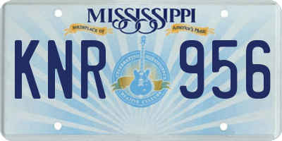 MS license plate KNR956