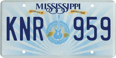 MS license plate KNR959