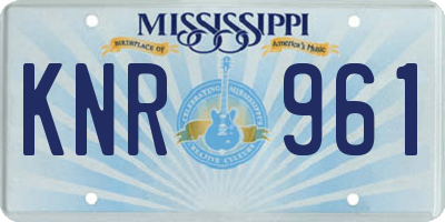 MS license plate KNR961