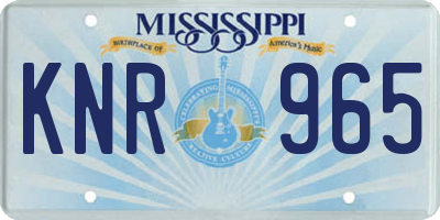 MS license plate KNR965