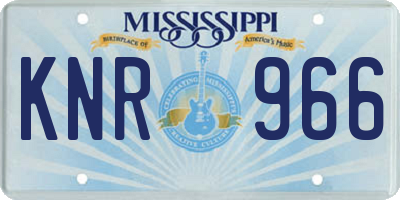 MS license plate KNR966