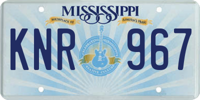MS license plate KNR967