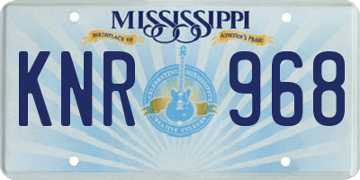 MS license plate KNR968