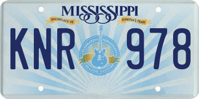 MS license plate KNR978