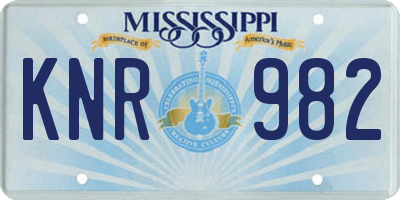 MS license plate KNR982