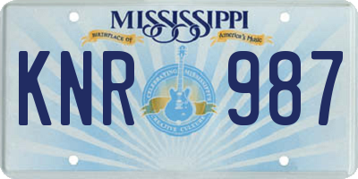 MS license plate KNR987