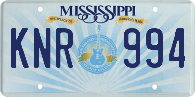 MS license plate KNR994