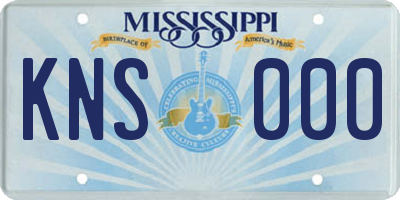 MS license plate KNS000