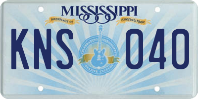 MS license plate KNS040