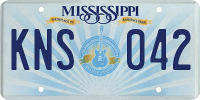 MS license plate KNS042