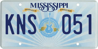 MS license plate KNS051