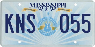 MS license plate KNS055