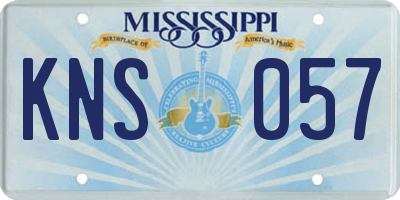 MS license plate KNS057