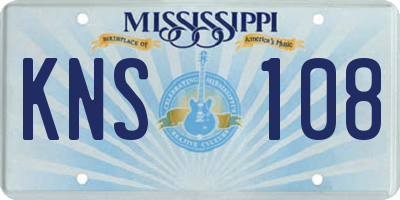 MS license plate KNS108