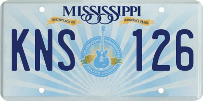 MS license plate KNS126