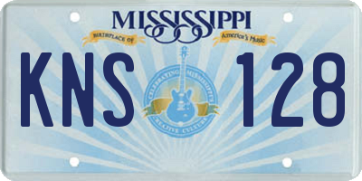 MS license plate KNS128