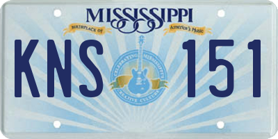 MS license plate KNS151