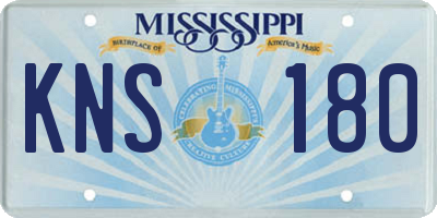 MS license plate KNS180