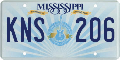 MS license plate KNS206