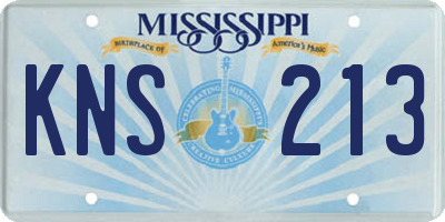 MS license plate KNS213
