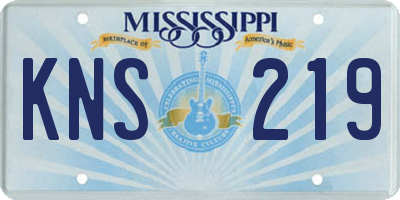 MS license plate KNS219
