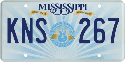 MS license plate KNS267