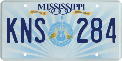 MS license plate KNS284