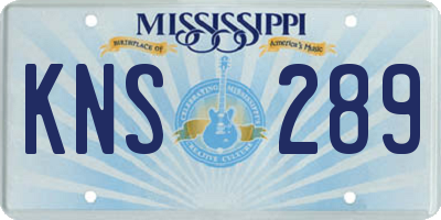 MS license plate KNS289