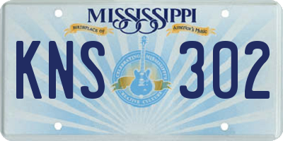 MS license plate KNS302