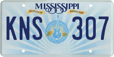 MS license plate KNS307
