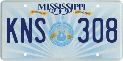 MS license plate KNS308