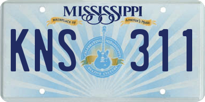 MS license plate KNS311
