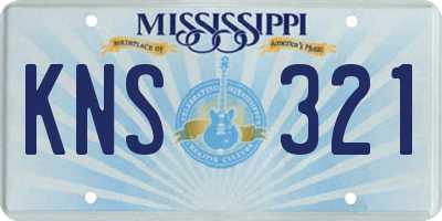 MS license plate KNS321