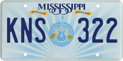 MS license plate KNS322