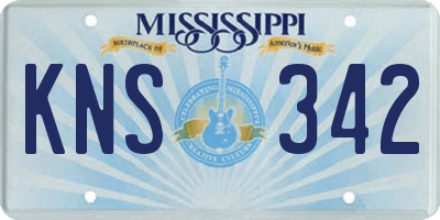 MS license plate KNS342