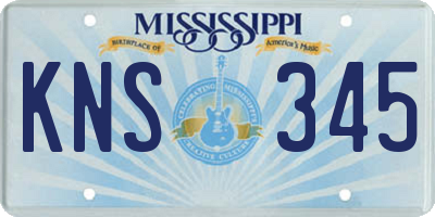MS license plate KNS345
