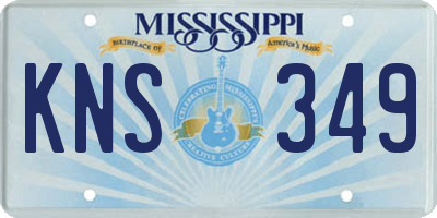 MS license plate KNS349