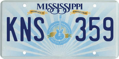 MS license plate KNS359