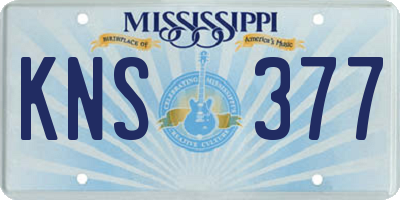 MS license plate KNS377