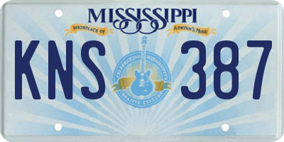MS license plate KNS387
