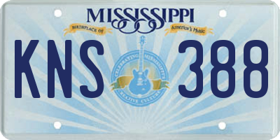 MS license plate KNS388