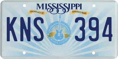 MS license plate KNS394