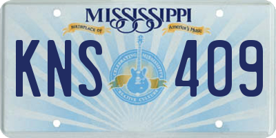 MS license plate KNS409