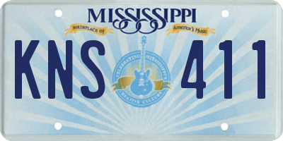 MS license plate KNS411