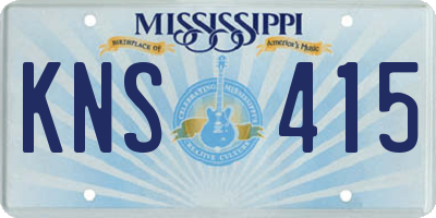 MS license plate KNS415