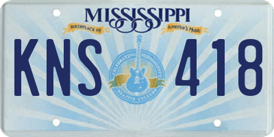 MS license plate KNS418