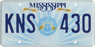 MS license plate KNS430