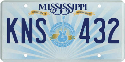 MS license plate KNS432