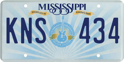 MS license plate KNS434