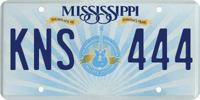 MS license plate KNS444